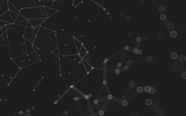 Çokgen alanı düşük Poli koyu arka plan, 3d render