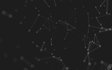 Çokgen alanı düşük Poli koyu arka plan, 3d render