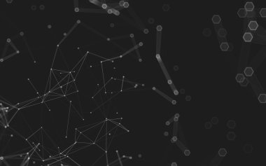 Çokgen alanı düşük Poli koyu arka plan, 3d render