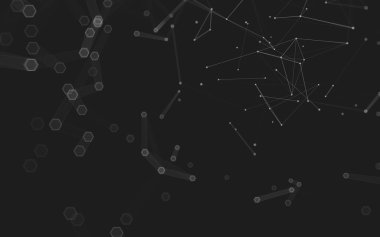 Çokgen alanı düşük Poli koyu arka plan, 3d render