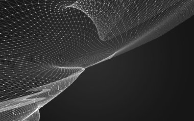 Çokgen alanı düşük Poli koyu arka plan, 3d render