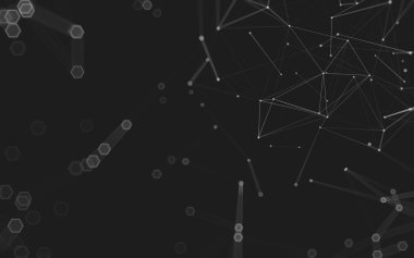 Çokgen alanı düşük Poli koyu arka plan, 3d render