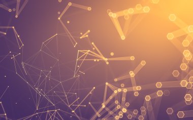 Çokgen alanı düşük Poli koyu arka plan, 3d render