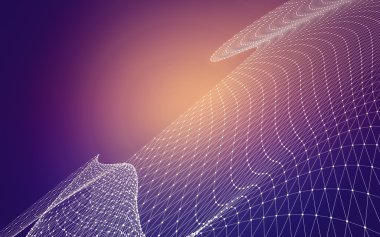 Çokgen alanı düşük Poli koyu arka plan, 3d render