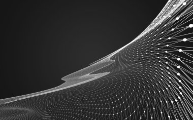 Çokgen alanı düşük Poli koyu arka plan, 3d render