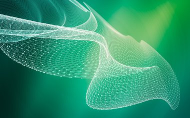 Çokgen alanı düşük Poli koyu arka plan, 3d render