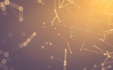 Çokgen alanı düşük Poli koyu arka plan, 3d render