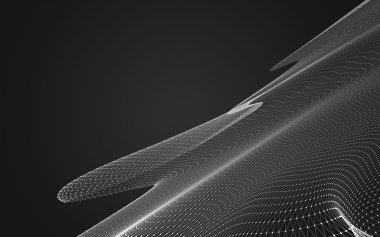 Çokgen alanı düşük Poli koyu arka plan, 3d render