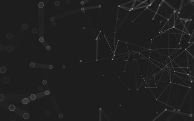 Çokgen alanı düşük Poli koyu arka plan, 3d render