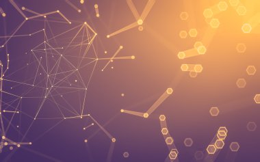 Çokgen alanı düşük Poli koyu arka plan, 3d render