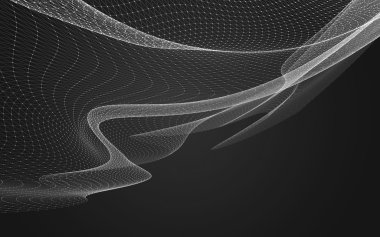 Çokgen alanı düşük Poli koyu arka plan, 3d render