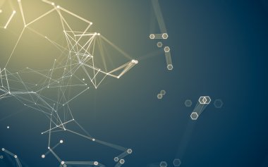 Çokgen alanı düşük Poli koyu arka plan, 3d render