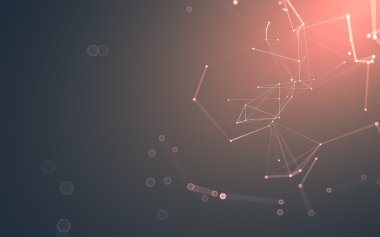 Çokgen alanı düşük Poli koyu arka plan, 3d render