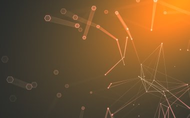 Çokgen alanı düşük Poli koyu arka plan, 3d render