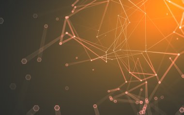 Çokgen alanı düşük Poli koyu arka plan, 3d render