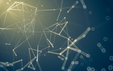 Çokgen alanı düşük Poli koyu arka plan, 3d render