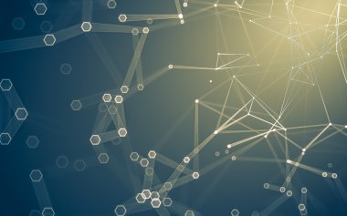 Çokgen alanı düşük Poli koyu arka plan, 3d render