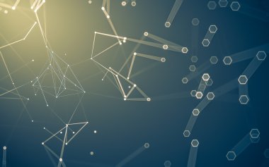 Çokgen alanı düşük Poli koyu arka plan, 3d render