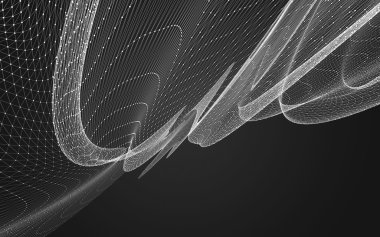 Çokgen alanı düşük Poli koyu arka plan, 3d render