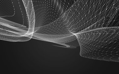 Çokgen alanı düşük Poli koyu arka plan, 3d render