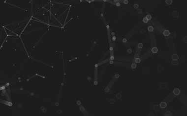 Çokgen alanı düşük Poli koyu arka plan, 3d render