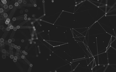 Çokgen alanı düşük Poli koyu arka plan, 3d render