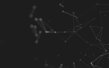 Çokgen alanı düşük Poli koyu arka plan, 3d render