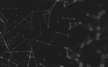 Çokgen alanı düşük Poli koyu arka plan, 3d render