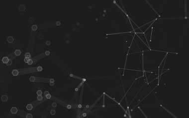 Çokgen alanı düşük Poli koyu arka plan, 3d render