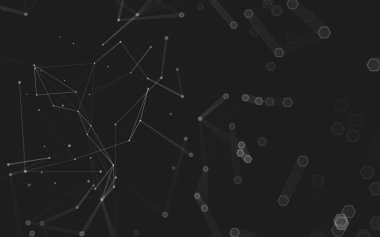 Çokgen alanı düşük Poli koyu arka plan, 3d render