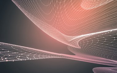 Çokgen alanı düşük Poli koyu arka plan, 3d render