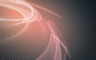 Çokgen alanı düşük Poli koyu arka plan, 3d render