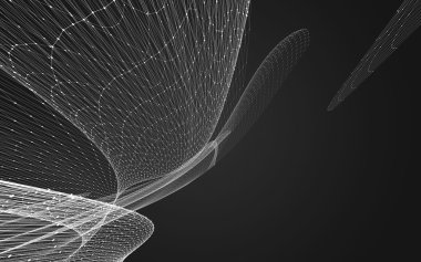 Çokgen alanı düşük Poli koyu arka plan, 3d render