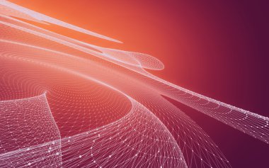 Çokgen alanı düşük Poli koyu arka plan, 3d render