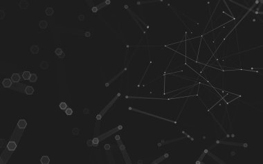 Çokgen alanı düşük Poli koyu arka plan, 3d render