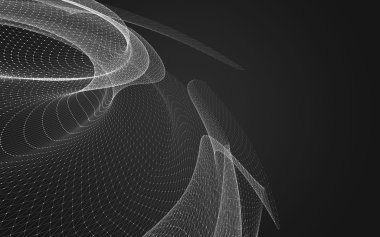 Çokgen alanı düşük Poli koyu arka plan, 3d render