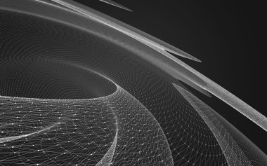 Çokgen alanı düşük Poli koyu arka plan, 3d render