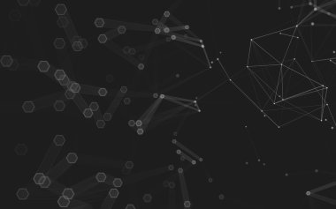 Çokgen alanı düşük Poli koyu arka plan, 3d render