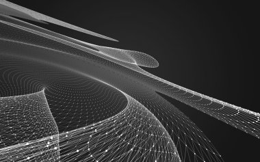 Çokgen alanı düşük Poli koyu arka plan, 3d render