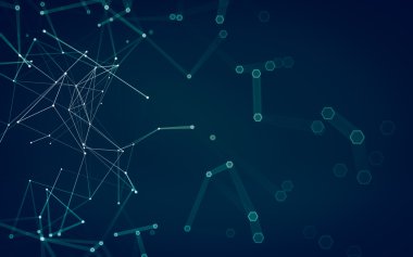 Çokgen alanı düşük Poli koyu arka plan, 3d render