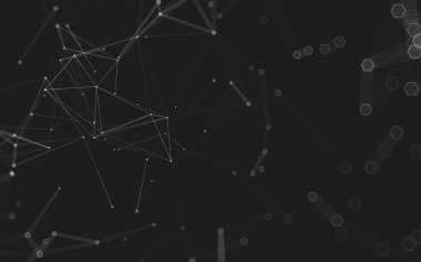 Çokgen alanı düşük Poli koyu arka plan, 3d render