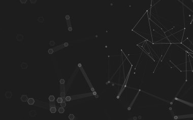 Çokgen alanı düşük Poli koyu arka plan, 3d render