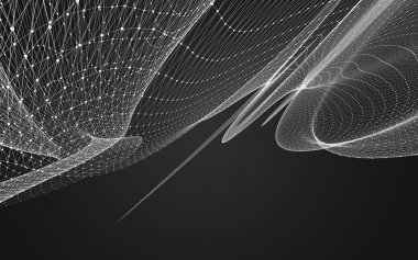 Çokgen alanı düşük Poli koyu arka plan, 3d render