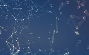 Çokgen alanı düşük Poli koyu arka plan, 3d render