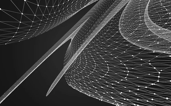 Çokgen alanı düşük Poli koyu arka plan, 3d render