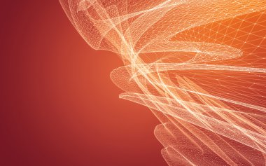 Çokgen alanı düşük Poli koyu arka plan, 3d render