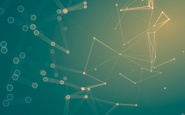 Çokgen alanı düşük Poli koyu arka plan, 3d render