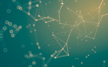 Çokgen alanı düşük Poli koyu arka plan, 3d render