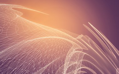 Çokgen alanı düşük Poli koyu arka plan, 3d render