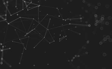 Çokgen alanı düşük Poli koyu arka plan, 3d render